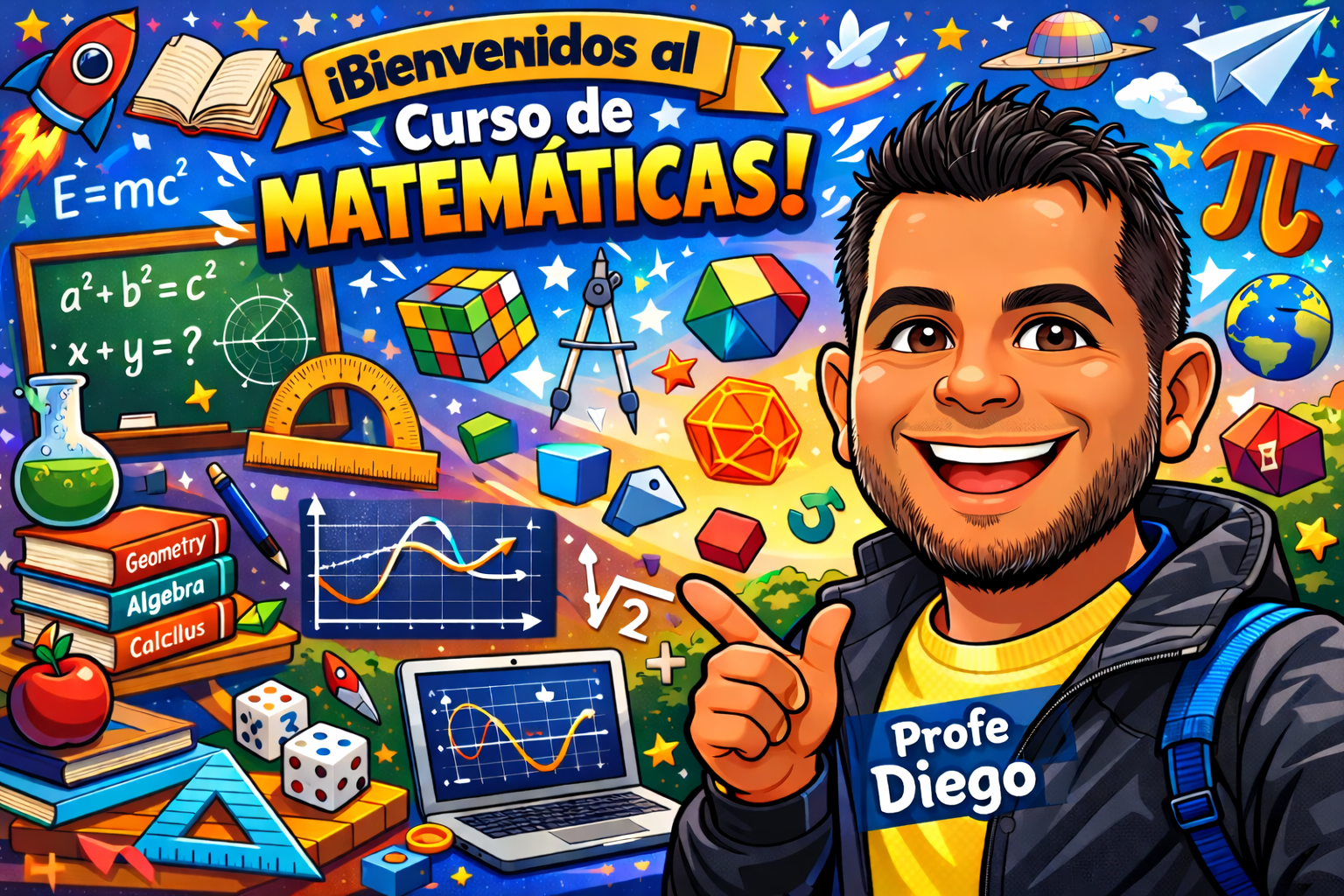 IMAGEN DE BIENVENDIDA, CARICATURA, DE  MATEMATICAS E INNOVADORA